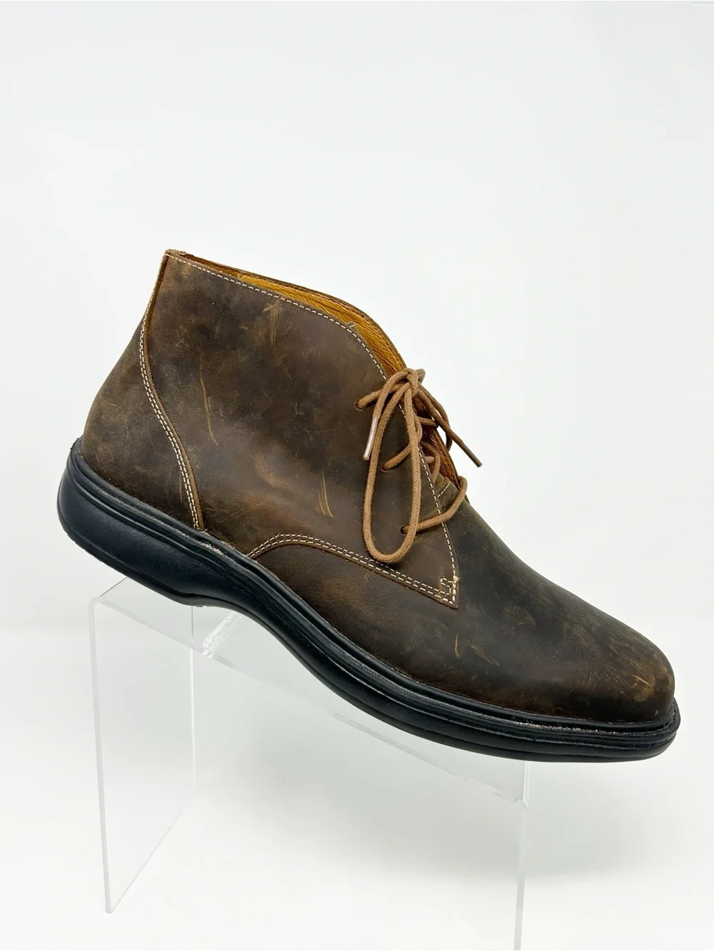 Dr. Comfort Men's Brown Chukka Ankle Boots Lace Up Size 12 **NO INSOLES**